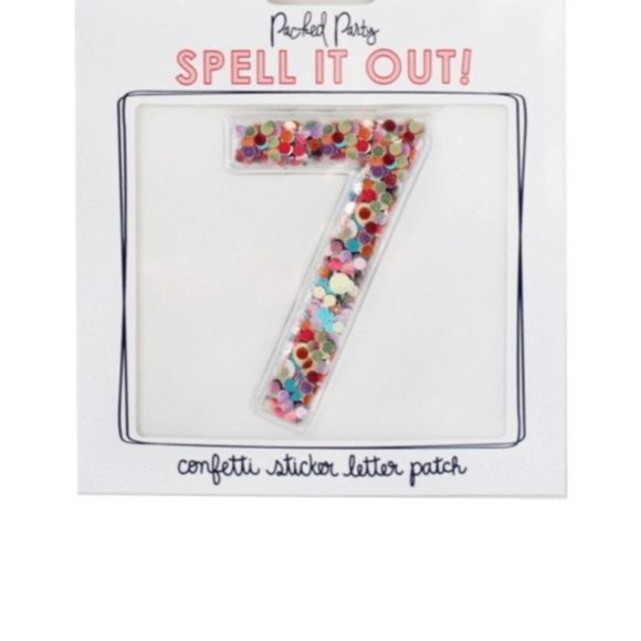 Packed Party Stick To It Confetti Number Multicolor Glitter NWT - Picture 9 of 11